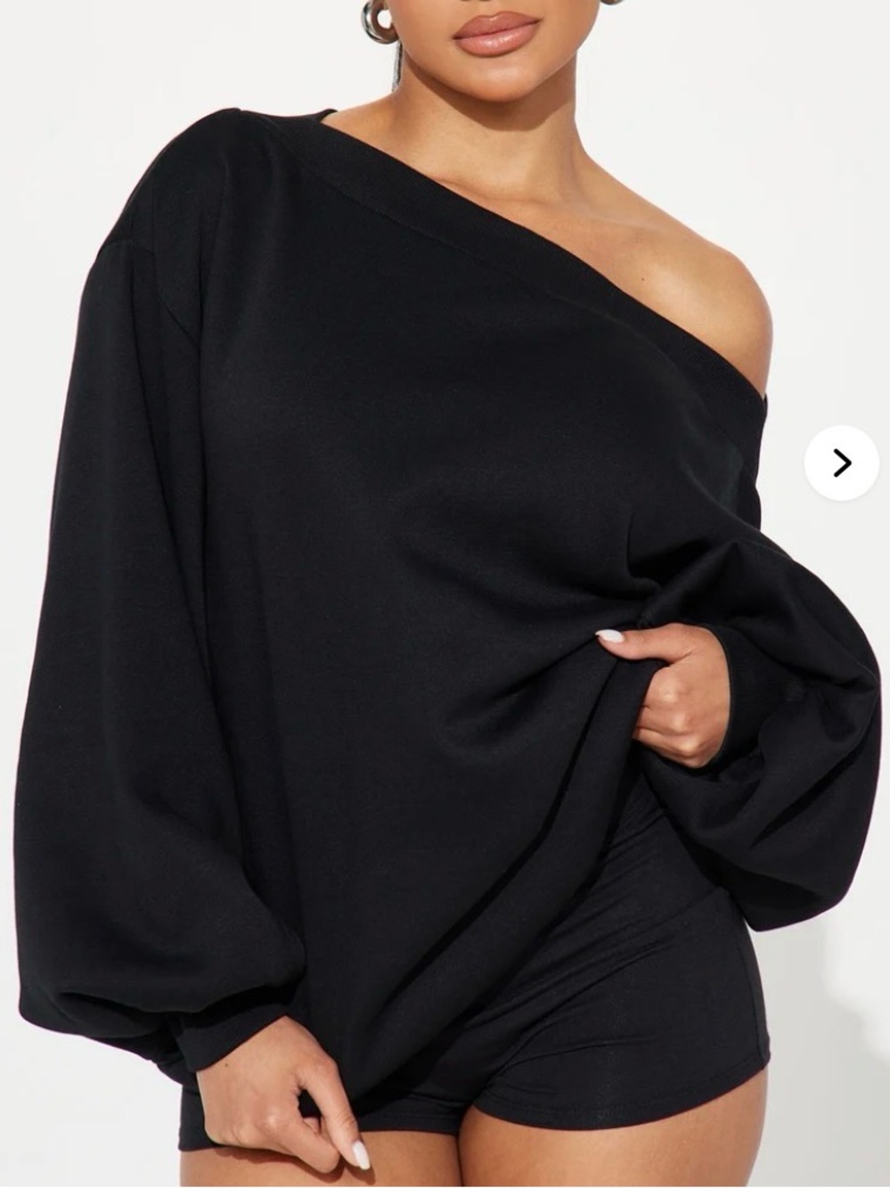 Fashion Nova Off-Shoulder Women’s Sweatshirt - Black - Size 3X